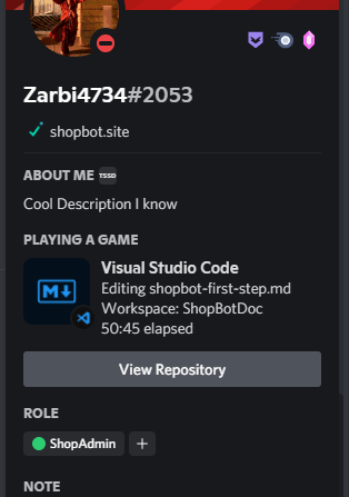 ShopAdmin Role Added to my self